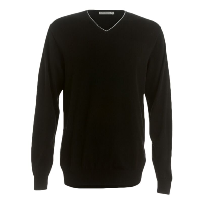 Kustom Kit Contrast Arundel V Neck Sweater Thumbnail