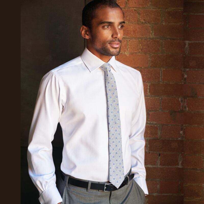 Brook Taverner Andora Long Sleeve Herringbone Shirt Thumbnail