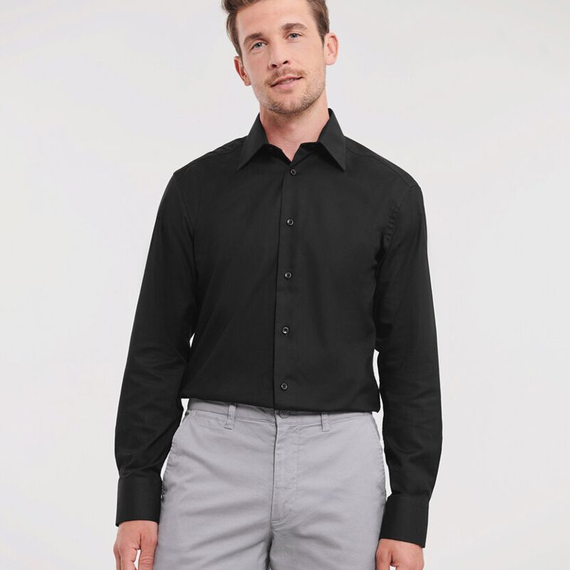 Long sleeve easycare tailored Oxford shirt Thumbnail